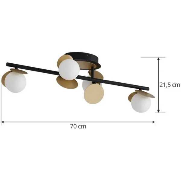 Csillár DM Living, Модел 603-4, С Абажури, 4 X G9, Златно/Черно
