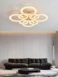 LED полилей, Модел DM-J300/4+4, С дистанционно управление, 3 вида светлина, регулируема интензивност, 200W, златисто