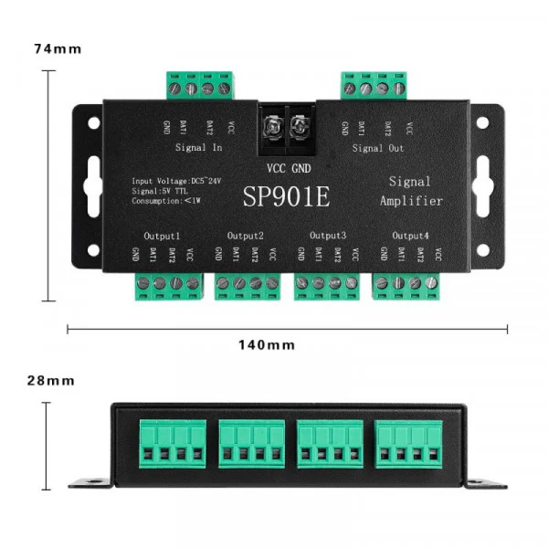 Цифров усилвател за LED лента, модел SP901E