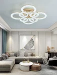 LED полилей, Модел DM-J300/4+4, С дистанционно управление, 3 вида светлина, регулируема интензивност, 200W, златисто