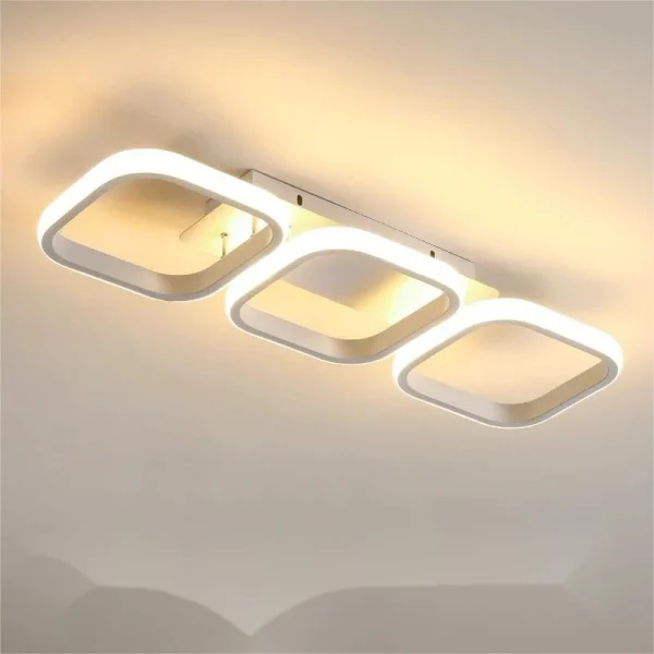 Lustra LED,Model DM1310-3WH, 3 Tipuri De Lumina, 60W, Alb