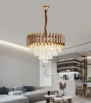 Полилей, Модел DM-S9001/500, Текстура Кристал, Метал, 8 x E27, Кафяв/Златист