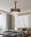 Полилей, Модел DM-S9001/300, Текстура Кристал, Метал, 3 X E27, Кафяв/Златист