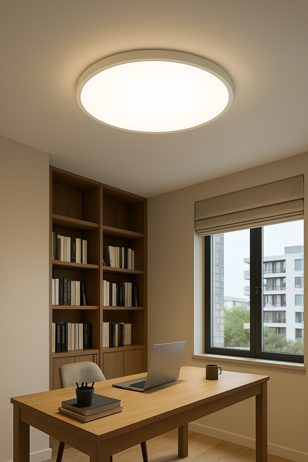 LED плафониера IP44 40W Ултра тънка Дебелина 2.1см D40см 6500K 4000lm DMDS01-500MM-60W Бяла