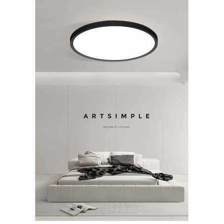 LED плафониера IP44 60W Ултра тънка Дебелина 2.1см D50см 6500K 6000lm DMDS01-500MM-60W Черна