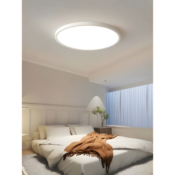 LED плафониера IP44 40W Ултра тънка Дебелина 2.1см D40см 6500K 4000lm DMDS01-500MM-60W Бяла