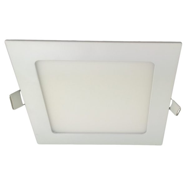 Квадратен LED прожектор тънък 166x166mm, 12W=75W, 2700K, топла светлина