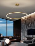 Минималистичен LED полилей D80CM с WiFi дистанционно управление 2.4G Златен топла/студена/неутрална светлина с регулируема интензивност DM5205-800 GD