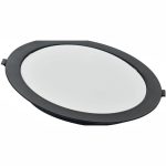 Светодиодно осветително тяло Sole с черна рамка, кръгло вградено Ø220, 24W, 4100K, неутрална светлина