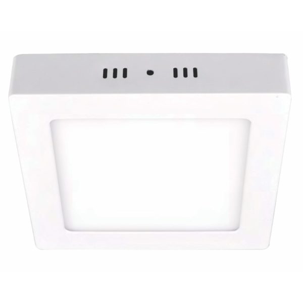 Квадратен LED таван светилник 220X220X37mm, приложен, 18W=150W, 6400K, студена светлина