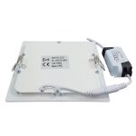 Квадратен LED прожектор тънък 166x166mm, 12W=75W, 2700K, топла светлина
