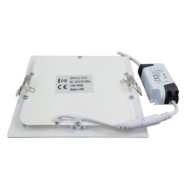 Квадратен LED прожектор тънък 166x166mm, 12W=75W, 2700K, топла светлина