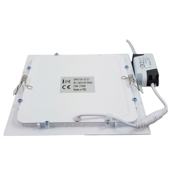 Spot Led Slim Patrat 193x193mm, 15W=100W, 2700K, lumina calda