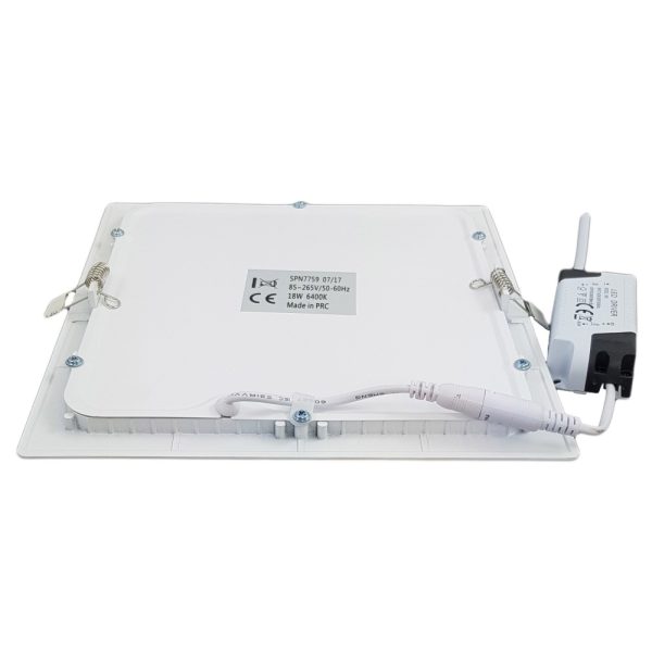 Квадратно LED тяло за вграждане 166x166mm, 12W=75W, 6400K, студена светлина