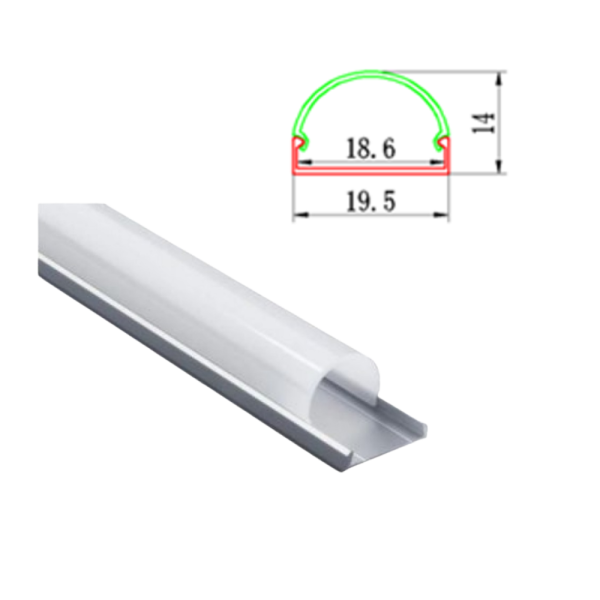 Алуминиев профил 1m Convex 19.5X14.9/18.6mm